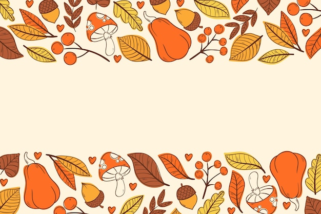Gratis vector handgetekende achtergrond voor herfstfeest