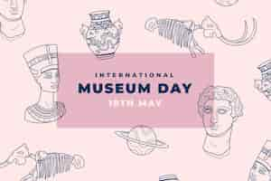 Gratis vector handgetekende achtergrond voor internationale museumdag