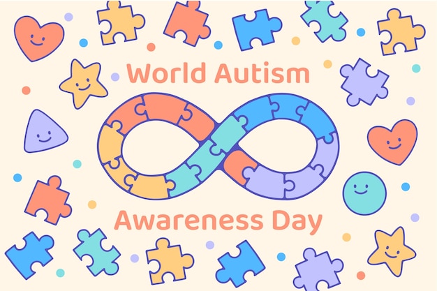 Gratis vector handgetekende achtergrond voor wereld autisme awareness day