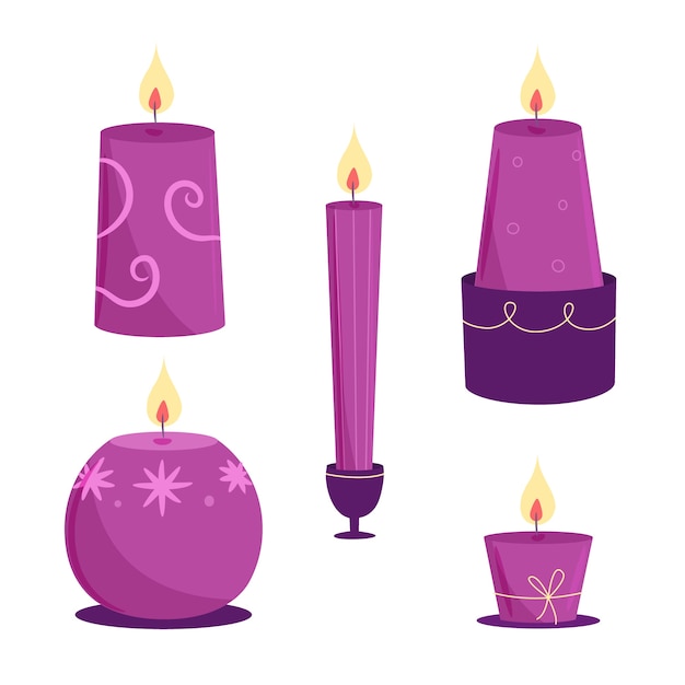 Gratis vector handgetekende adventskaarsencollectie