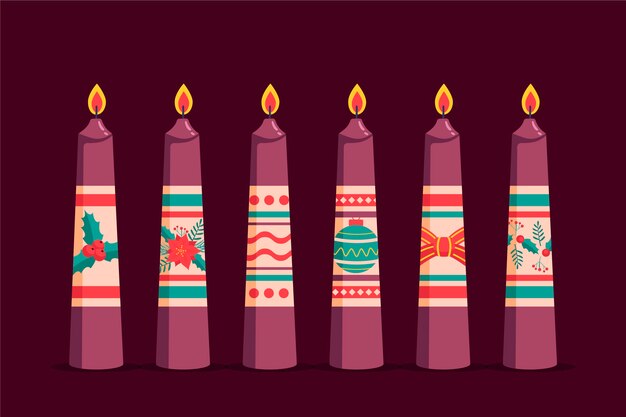 Gratis vector handgetekende adventskaarsencollectie