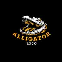 Gratis vector handgetekende alligator logo sjabloon