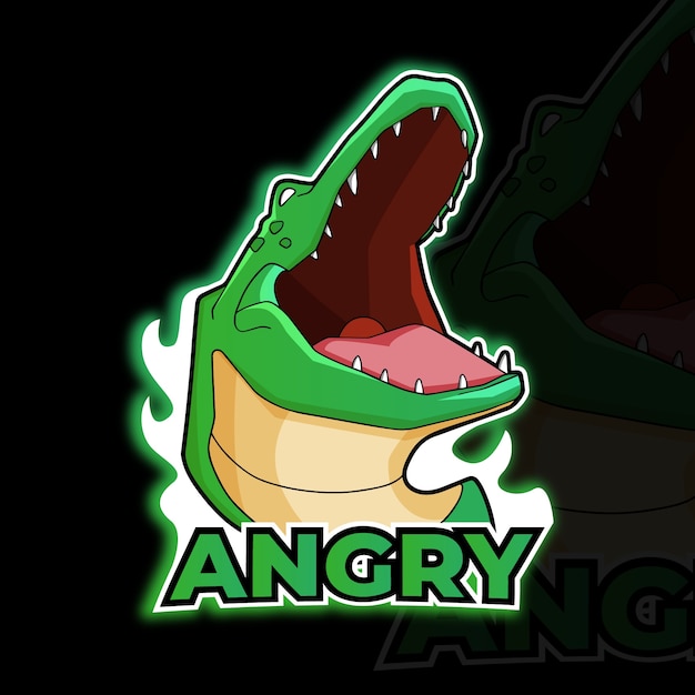 Gratis vector handgetekende alligator logo sjabloon