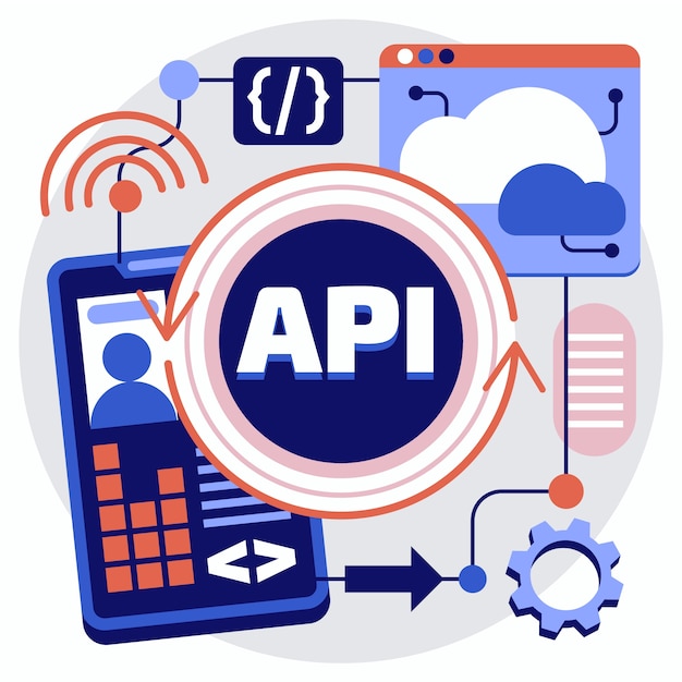 Handgetekende api-illustratie met plat ontwerp