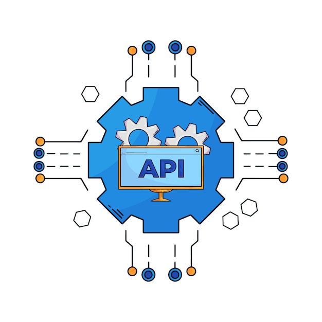 Handgetekende api-illustratie