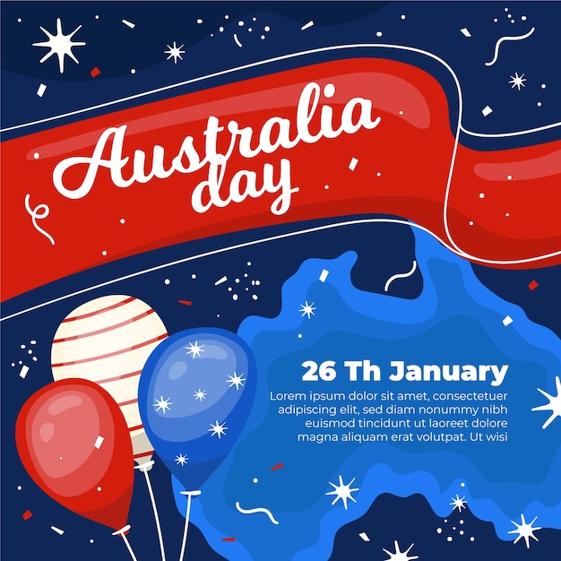 Handgetekende australië dag concept