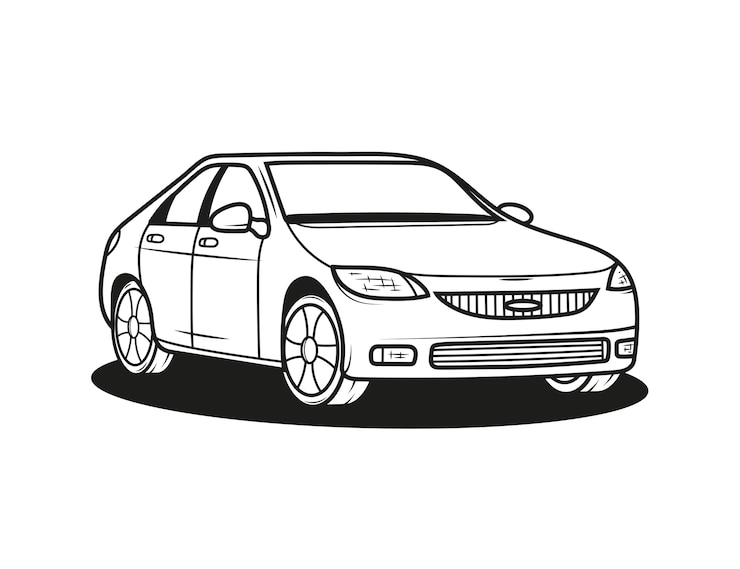 Gratis Vector handgetekende auto-illustratie
