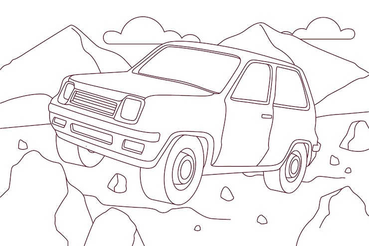 Gratis Vector handgetekende auto-illustratie