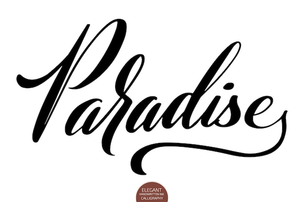 Handgetekende belettering Paradise