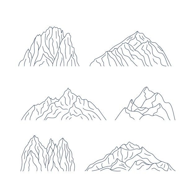 Handgetekende berg schets illustratie