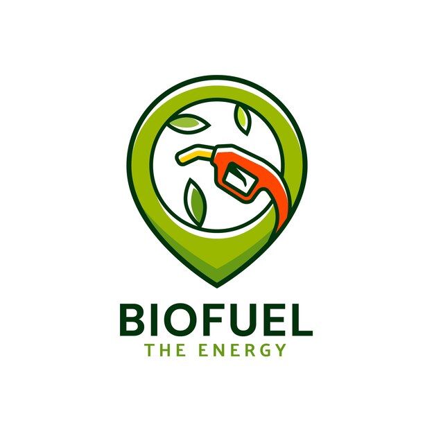 Handgetekende biobrandstof logo sjabloon