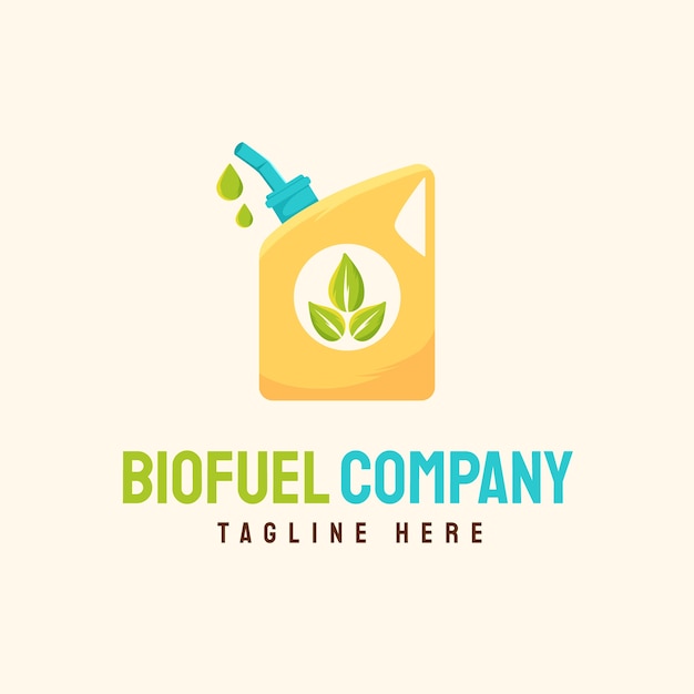 Handgetekende biobrandstof logo sjabloon