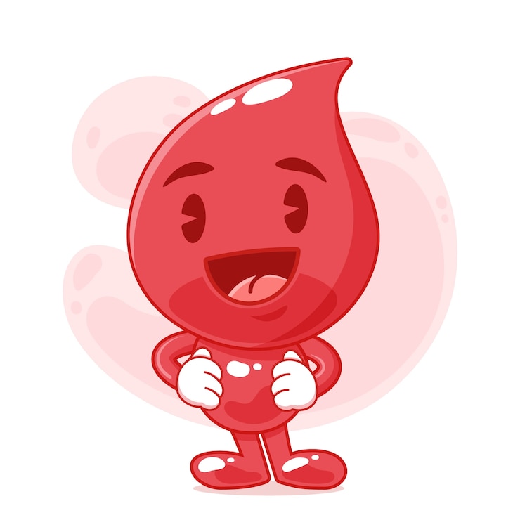 Gratis Vector handgetekende bloedcartoon illustratie