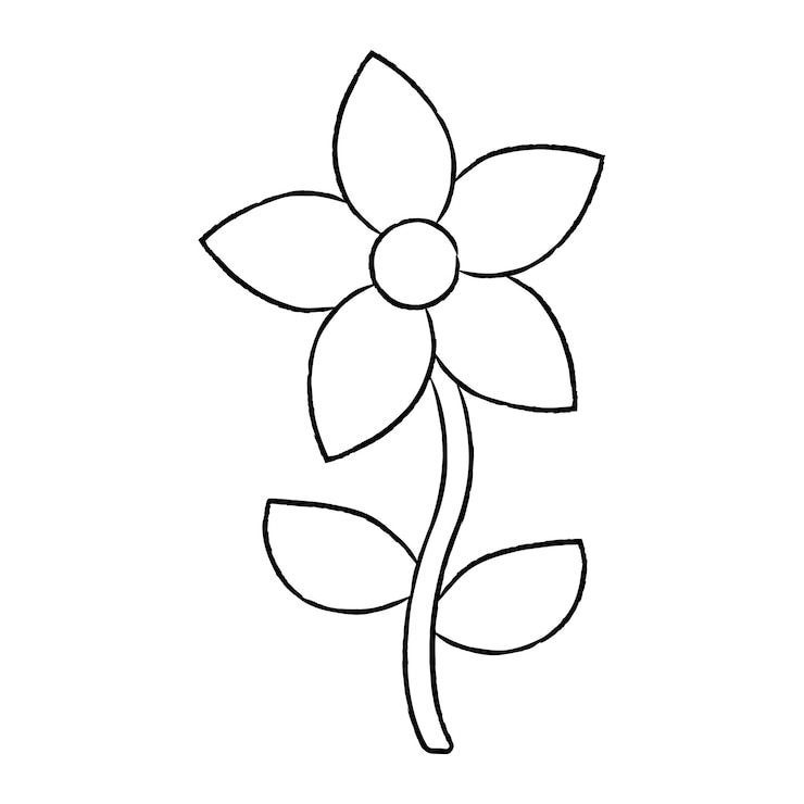 Gratis Vector handgetekende bloem.