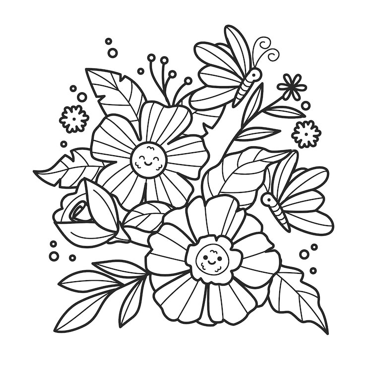 Gratis Vector handgetekende bloemillustratie