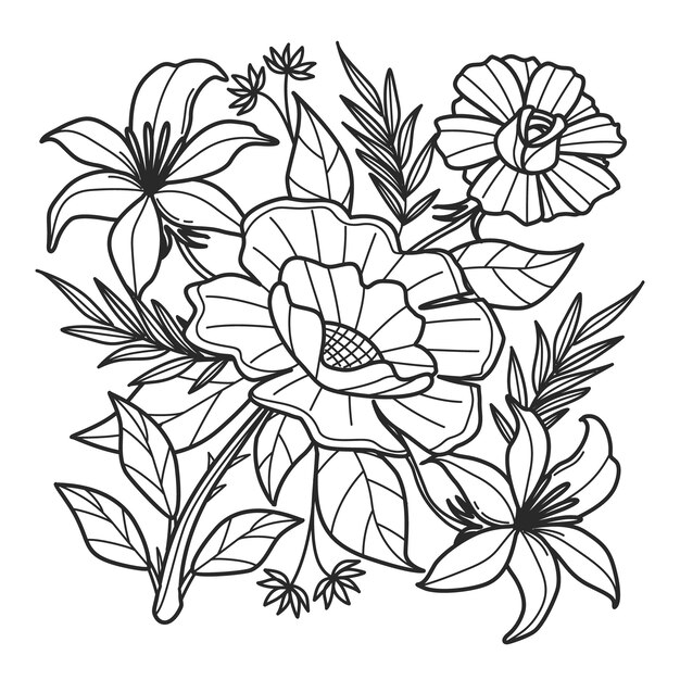 Handgetekende bloemillustratie