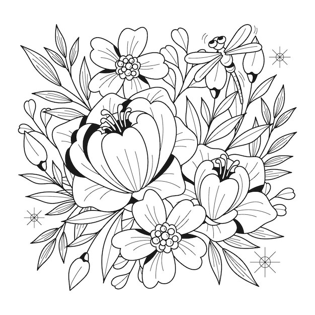 Handgetekende bloemillustratie