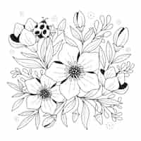 Gratis vector handgetekende bloemillustratie