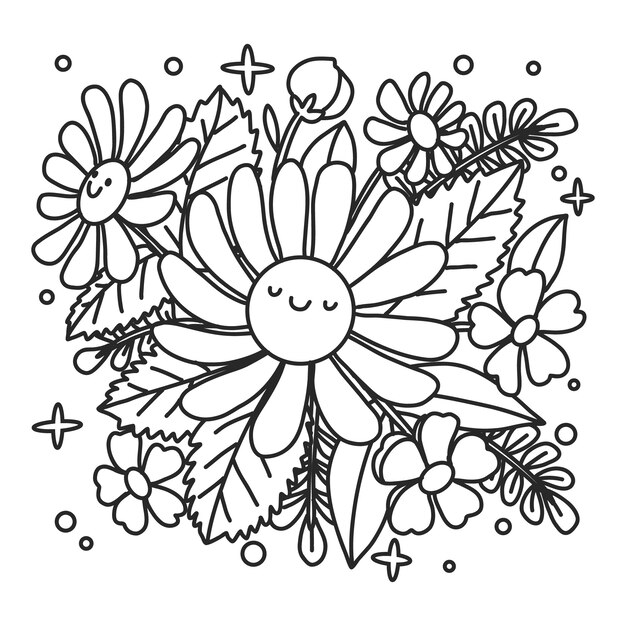 Handgetekende bloemillustratie