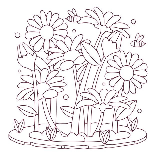 Handgetekende bloemillustratie