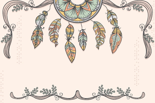 Gratis vector handgetekende boho-achtergrond