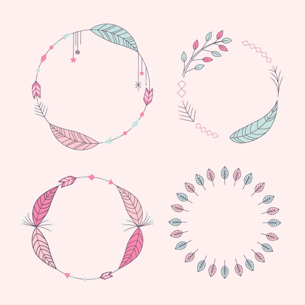 Handgetekende boho frame-collectie
