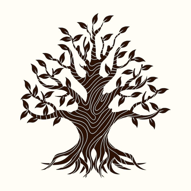 Gratis vector handgetekende boom leven concept