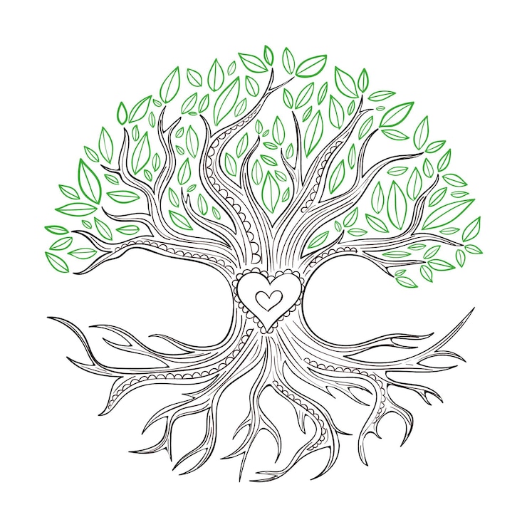 Gratis Vector handgetekende boom levensstijl