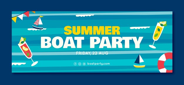 Handgetekende bootfeest facebook cover
