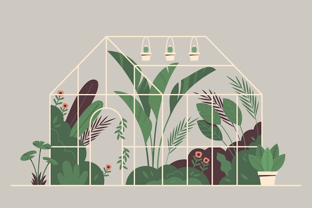 Gratis vector handgetekende botanische tuin illustratie