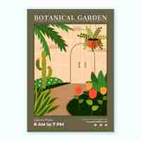 Gratis vector handgetekende botanische tuinposter