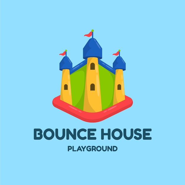 Gratis vector handgetekende bounce huis logo sjabloon