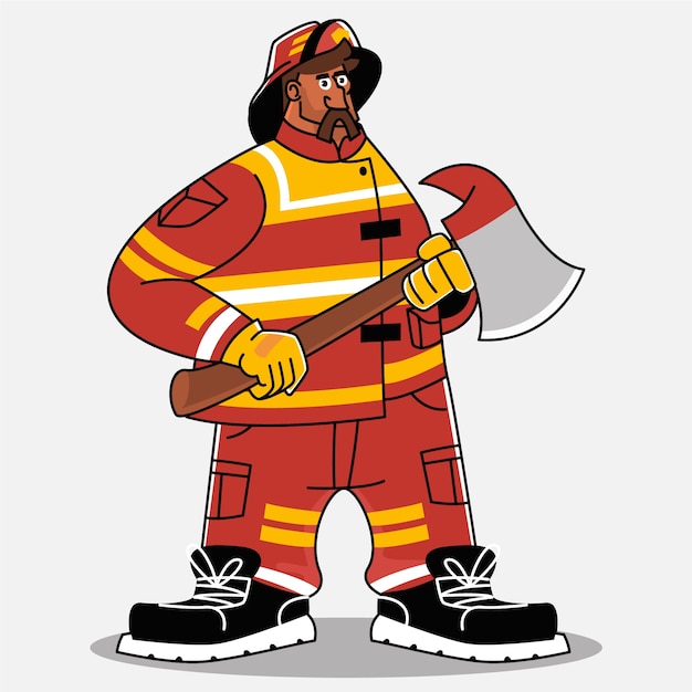 Gratis vector handgetekende brandweerman illustratie