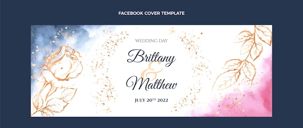 Gratis vector handgetekende bruiloft facebook omslag