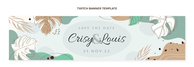 Handgetekende bruiloft twitch banner