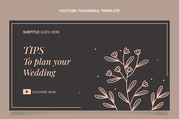 Handgetekende bruiloft YouTube-miniatuursjabloon