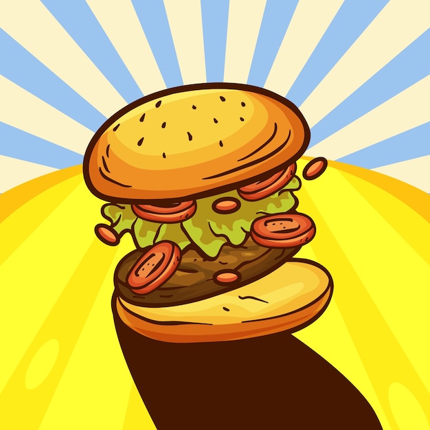 Gratis vector handgetekende burgerillustratie