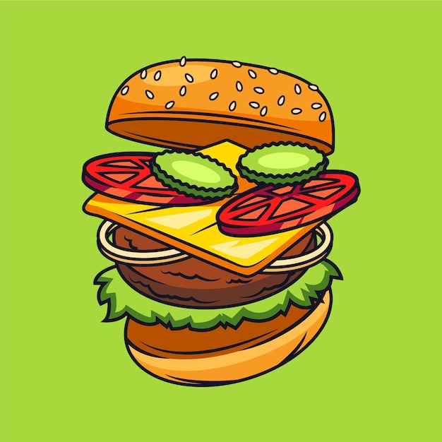 Gratis vector handgetekende burgerillustratie