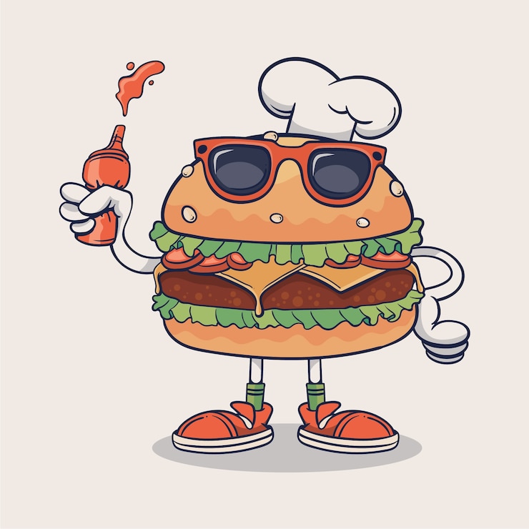 Gratis Vector handgetekende burgerillustratie