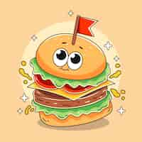 Gratis vector handgetekende burgerillustratie