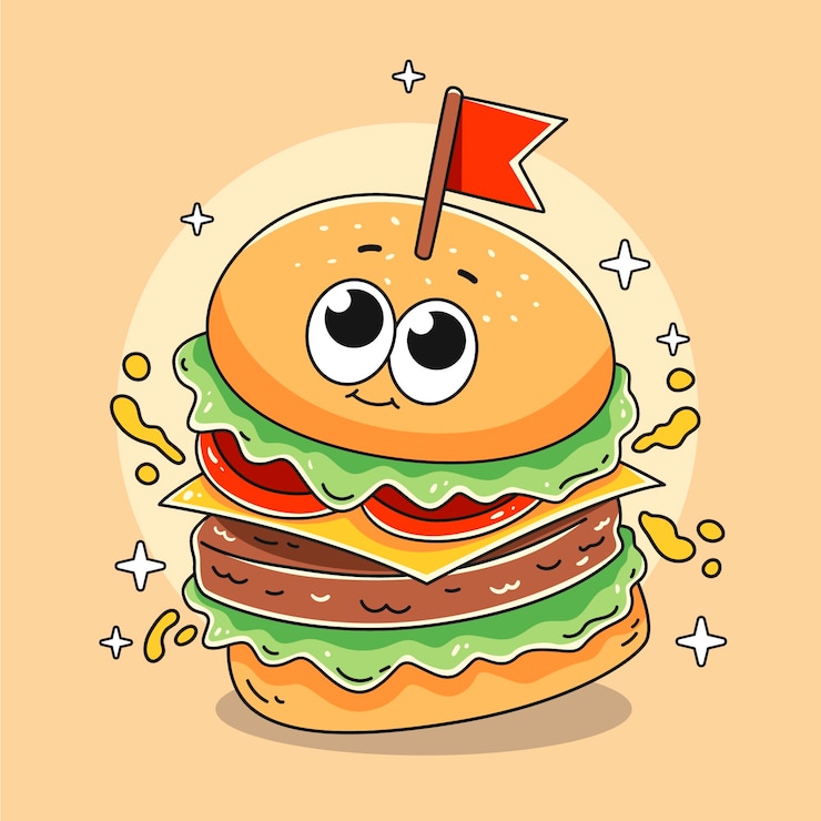 Gratis Vector handgetekende burgerillustratie