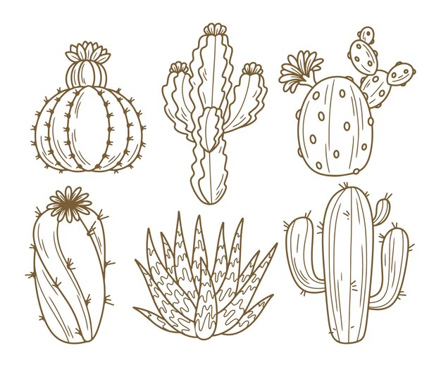 Gratis vector handgetekende cactus illustratie