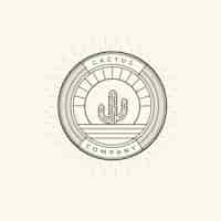 Gratis vector handgetekende cactus logo sjabloon