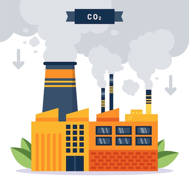 Handgetekende co2-illustratie