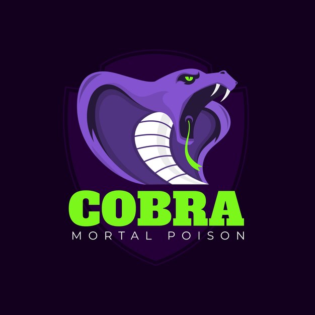 Handgetekende cobra logo sjabloon