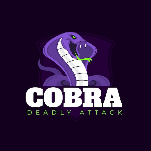 Handgetekende cobra logo sjabloon