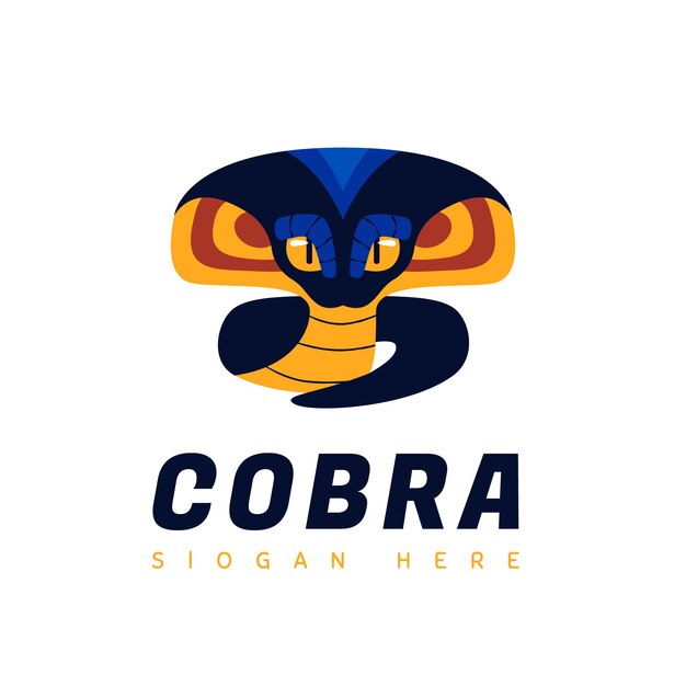 Handgetekende cobra logo sjabloon