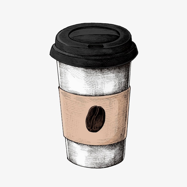 Gratis vector handgetekende coffee to go cup