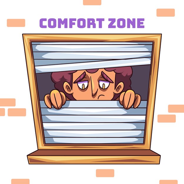 Handgetekende comfortzone illustratie