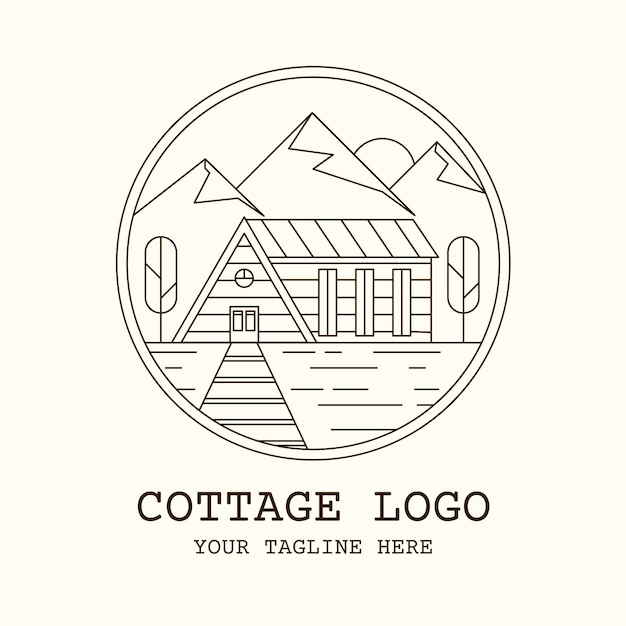 Handgetekende cottage-logo